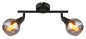 Preview: Globo Glyptar E14 Strahler 2-fach 40W Schwarz Matt, Metall Ø9cm 57904-2