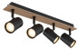 Preview: Globo Linca Strahler 4-fach Schwarz Matt, Metall Ø5,5cm 57905-4
