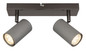 Preview: Globo Robby GU10 Strahler 2-fach 35W Schwarz-Chrom, Metall Ø5,5cm 57911-2S