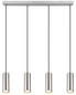Preview: Globo Robby GU10 Hängeleuchte 4-fach 35W Nickel Matt, Metall Ø6cm 57911-4H