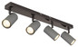 Preview: Globo Robby GU10 Strahler 4-fach 35W Schwarz-Chrom, Metall Ø5,5cm 57911-4S