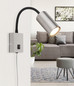 Preview: Globo Robby GU10 Wandleuchte 25W Nickel Matt, Metall Ø5,5cm 57911W