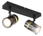 Preview: Globo Trabby GU10 Strahler 2-fach 8W Schwarz Matt, Metall Ø6cm 57916-2