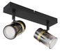 Preview: Globo Trabby GU10 Strahler 2-fach 8W Schwarz Matt, Metall Ø6cm 57916-2