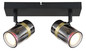 Preview: Globo Trabby GU10 Strahler 2-fach 8W Schwarz Matt, Metall Ø6cm 57916-2