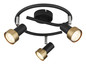 Preview: Globo Mason GU10 Strahler 3-fach 25W Schwarz Matt, Metall Ø5,4cm 57917-3G