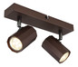 Preview: Globo James GU10 Strahler 2-fach 25W Bronzefarben Matt, Metall Ø6cm 57919-2