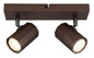 Preview: Globo James GU10 Strahler 2-fach 25W Bronzefarben Matt, Metall Ø6cm 57919-2