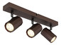 Preview: Globo James GU10 Strahler 3-fach 25W Bronzefarben Matt, Metall Ø6cm 57919-3