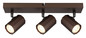 Preview: Globo James GU10 Strahler 3-fach 25W Bronzefarben Matt, Metall Ø6cm 57919-3