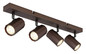 Preview: Globo James GU10 Strahler 4-fach 25W Bronzefarben Matt, Metall Ø6cm 57919-4