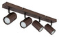 Preview: Globo James GU10 Strahler 4-fach 25W Bronzefarben Matt, Metall Ø6cm 57919-4