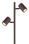 Preview: Globo James GU10 Stehleuchte 2-fach 5W Bronzefarben Matt, Metall Ø6cm 57919S