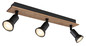 Preview: Globo Drew GU10 Strahler 3-fach 35W Dunkelbraun, Holz Ø3cm 57998-3W