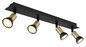 Preview: Globo Drew GU10 Strahler 4-fach 35W Schwarz Matt, Metall Ø3cm 57998-4B
