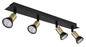 Preview: Globo Drew GU10 Strahler 4-fach 35W Schwarz Matt, Metall Ø3cm 57998-4B
