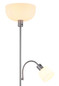 Preview: Globo Hinton E27 Stehleuchte 60W Silberfarben Matt, Metall Ø26cm 59947
