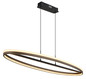 Preview: Globo Della LED Hängeleuchte 60W CCT Schwarz Matt, Metall Nachtlicht Memoryfunktion 150cm 67179H1