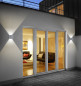 Preview: Helestra SIRI44 LED Wandleuchte 7W dimmbar IP54 90Ra Warmweiss Silbergrau A28242.46