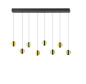 Preview: Hell Iris LED Pendelleuchte 8-fach Warmweiß Dimmbar 60-180cm >90Ra Schwarz/Gold 20699/8-51