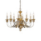 Preview: Ideal Lux FIRENZE Pendelleuchte E14 8-fach ⌀640mm dimmbar Gold 020839
