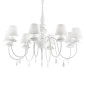 Preview: Ideal Lux BLANCHE Pendelleuchte E14 8-fach ⌀920mm dimmbar Weiss 035574