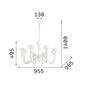 Preview: Ideal Lux BON BON Pendelleuchte E14 8-fach ⌀955mm dimmbar Weiss 094007