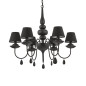 Preview: Ideal Lux BLANCHE Pendelleuchte E14 6-fach ⌀780mm dimmbar Schwarz 111872