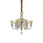 Preview: Ideal Lux STRAUSS Pendelleuchte E14 6-fach ⌀505mm dimmbar Gold 140605