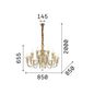 Preview: Ideal Lux STRAUSS Pendelleuchte E14 18-fach ⌀850mm dimmbar Gold 140629