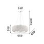 Preview: Ideal Lux PASHA Pendelleuchte E14 14-fach ⌀650mm dimmbar Gold 164984