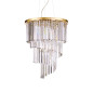 Preview: Ideal Lux CARLTON Pendelleuchte E14 12-fach ⌀500mm dimmbar Gold 213521