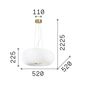 Preview: Ideal Lux ARIZONA GX53 Pendelleuchte 5x ⌀520mm dimmbar Weiss warmweiss 214481