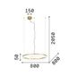 Preview: Ideal Lux CROWN LED Pendelleuchte 42W ⌀800mm Messing warmweiss 314921