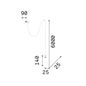 Preview: Ideal Lux ARCHIMEDE LED Pendelleuchte 4W ⌀90mm Schwarz warmweiss 328331
