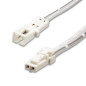 Preview: ISOLED MiniAMP Verlängerung male-female, 200cm, 2-polig, weiß, max. 3A