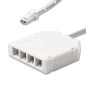 Preview: ISOLED MiniAMP 4-fach Verteiler (1 male-Stecker an 4 female-Buchsen), 30cm, 2-polig, weiß, max. 3,5A