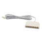 Preview: ISOLED MiniAMP 6-fach Verteiler (1 male-Stecker an 6 female-Buchsen), 30cm, 2-polig, weiß, max. 3,5A