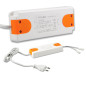 Preview: ISOLED LED Trafo MiniAMP 12V/DC, 0-50W, 120cm Kabel mit Flachstecker, sekundär 2 female Buchsen