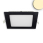 Preview: ISOLED LED Downlight, 9W, eckig, ultraflach, blendungsreduziert, schwarz, warmweiß, dimmbar CRI90