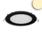 Preview: ISOLED LED Downlight, 12W, rund, ultraflach, blendungsreduziert, schwarz, warmweiß, dimmbar CRI90