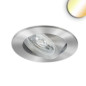Preview: ISOLED LED Einbauleuchte Slim68 Alu gebürstet, rund, 6W/6W, 24V DC, weißdynamisch 2700-5700K