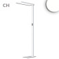 Preview: ISOLED LED Office Pro Stehleuchte Up/Down, 80W/20W, silber, UGR<19, neutralweiß, Touch-Dimm, CH-Stecker