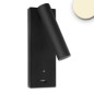 Preview: ISOLED LED Leseleuchte, 3W, schwarz, mit USB A Ladebuchse, warmweiß, 3 Stufen dimmbar