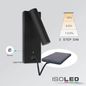 Preview: ISOLED LED Leseleuchte, 3W, schwarz, mit USB A Ladebuchse, warmweiß, 3 Stufen dimmbar