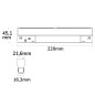Preview: ISOLED Track48 Wallwasher 22cm schwarz, 12W, 100° asymetrisch, 48V DC, 3000K, CRI90