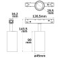 Preview: ISOLED Track48 Schienenstrahler schwarz, 7W, 30°, UGR<19, 48V DC, 3000K, CRI90