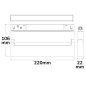Preview: ISOLED Track48 Linear-Schienen-Strahler 22cm schwarz, 12W, 120°, UGR<19, 48V DC, 3000K, CRI90