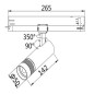 Preview: ISOLED 3-Phasen Schienen-Strahler fokussierbar, 12W, 20°-55°, schwarz matt, 3000K, DALI dimmbar