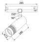 Preview: ISOLED 3-Phasen Schienen-Strahler fokussierbar, 24W, 20°-55°, schwarz matt, 3000K, DALI dimmbar